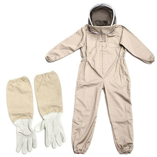 Full Body Cotton Beekeeping Suit with Veil Hood and Hat