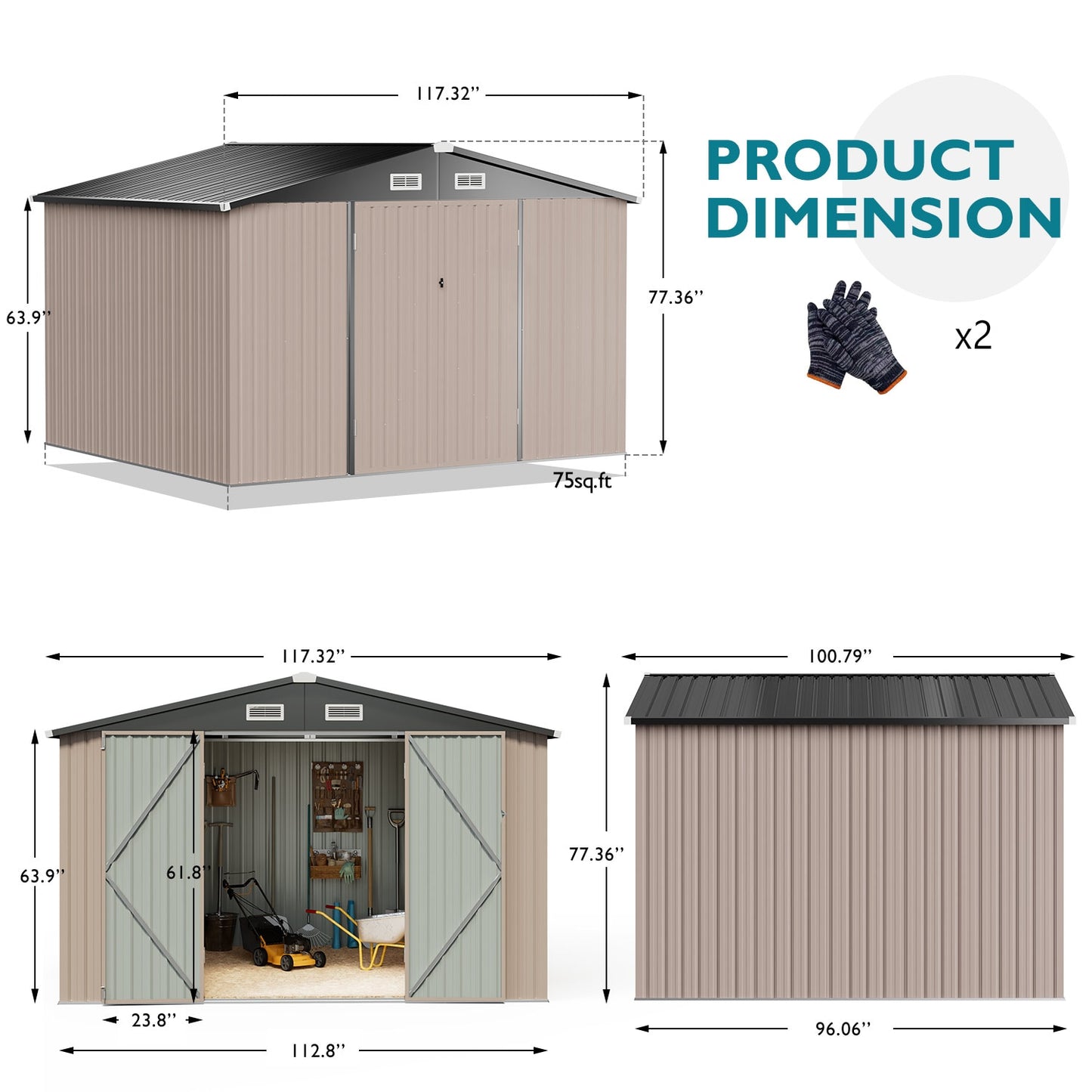 Breezestival 8x10 Ft Outdoor Garden Storage Shed