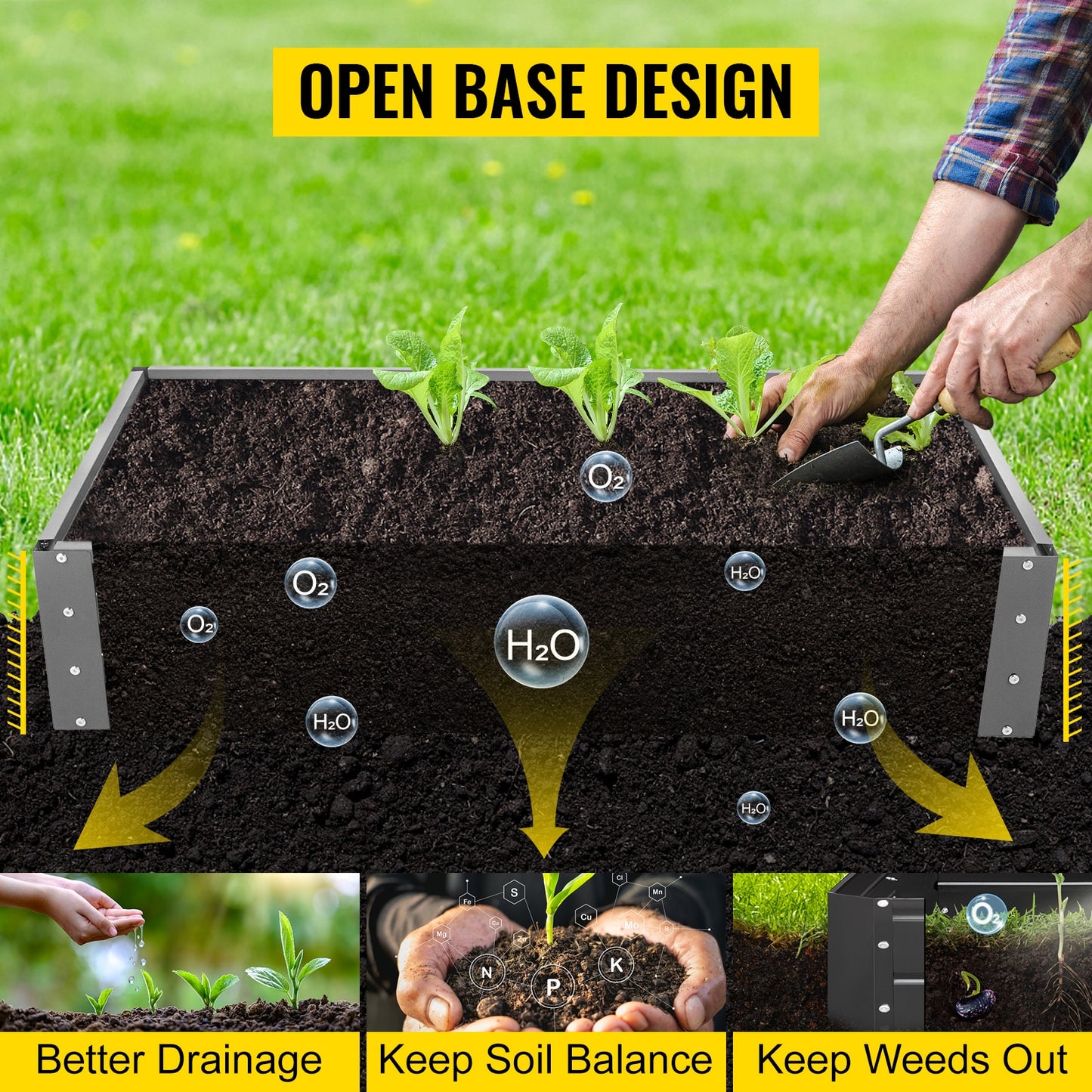 VEVOR Galvanized Raised Garden Bed